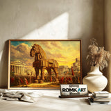Trojan Horse in Ancient Troy Equestrian Oil Painting - image 6