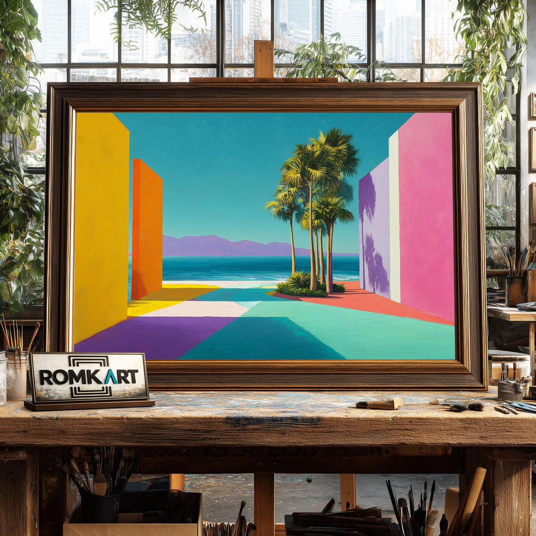 Tropical Coastal Seascape Oil Painting