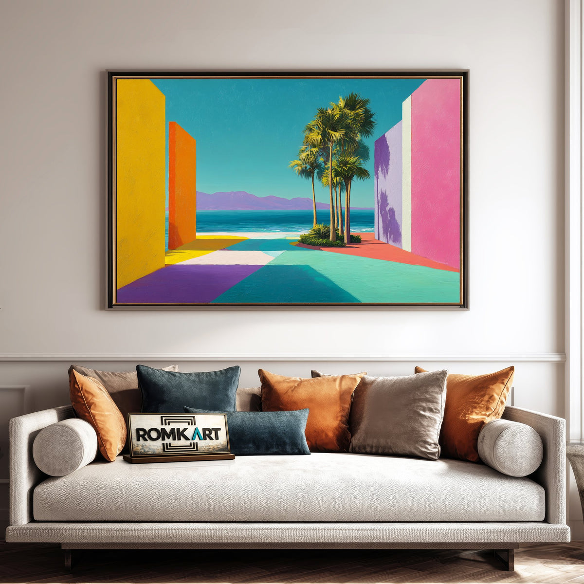 Tropical Coastal Seascape Oil Painting - image 4