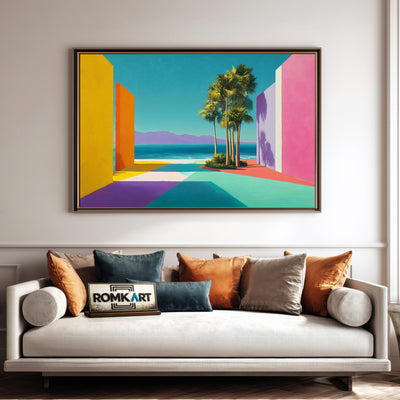 Tropical Coastal Seascape Oil Painting - image 4
