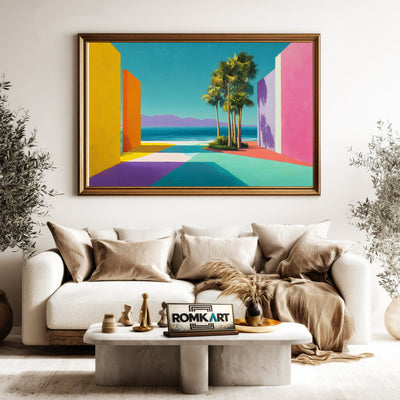 Tropical Coastal Seascape Oil Painting - image 5