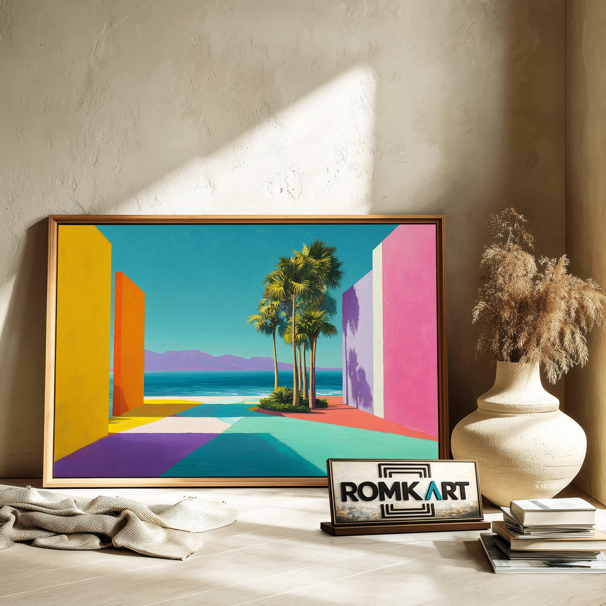 Tropical Coastal Seascape Oil Painting - image 6