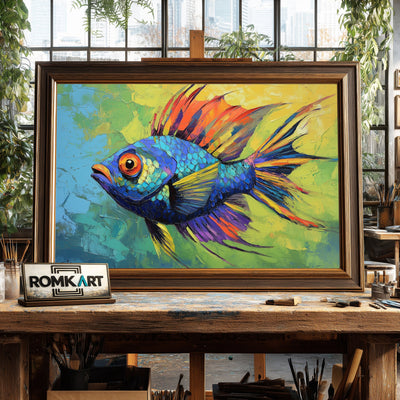 Tropical fish Marine Life Oil Painting - image 2