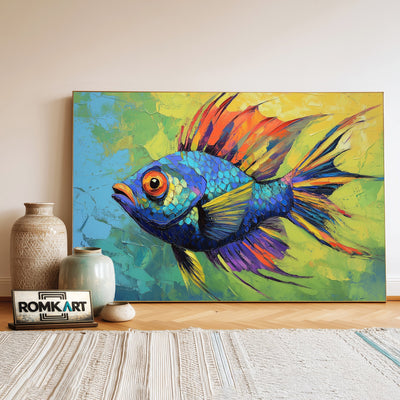 Tropical fish Marine Life Oil Painting - image 3