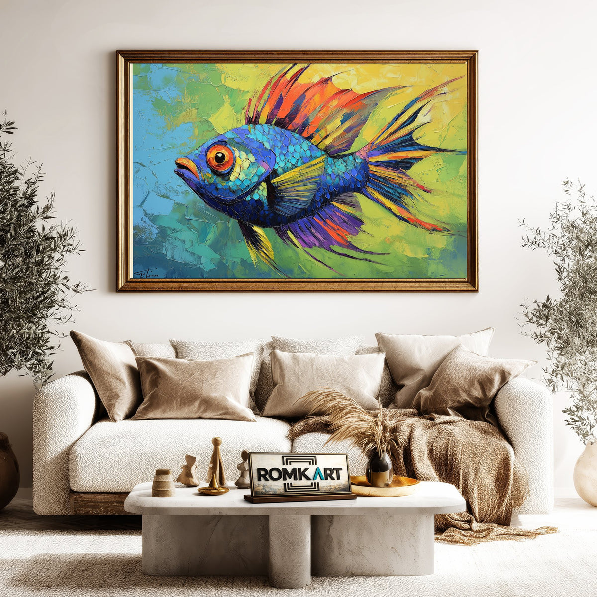 Tropical fish Marine Life Oil Painting - image 5