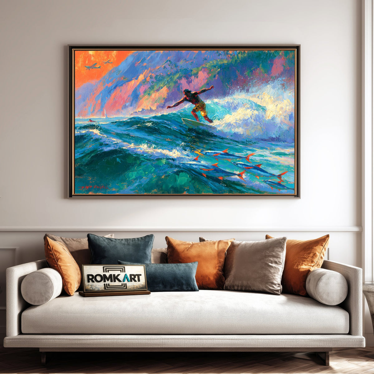 Tropical Hawaiian Beach Seascape Oil Painting - image 4
