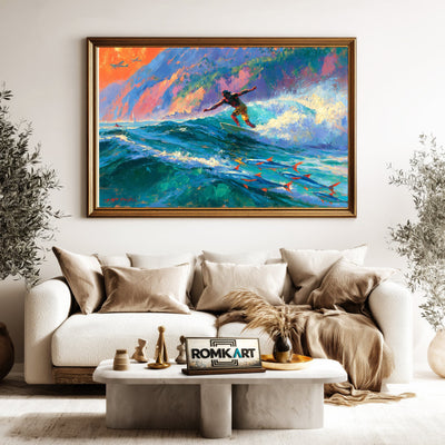 Tropical Hawaiian Beach Seascape Oil Painting - image 5