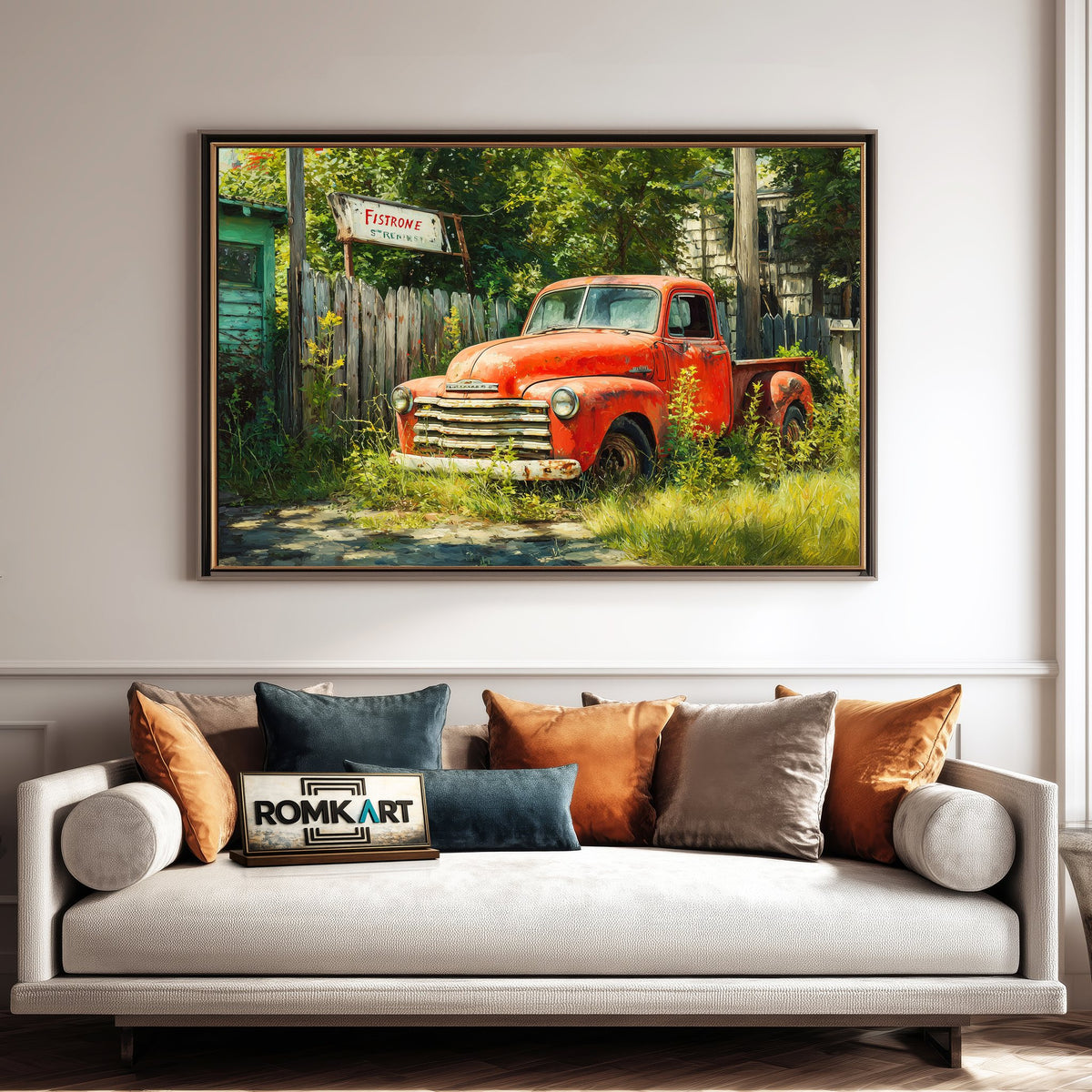 Truck Abandoned Automotive Oil Painting - image 4