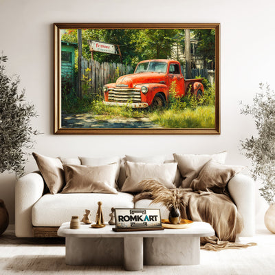 Truck Abandoned Automotive Oil Painting - image 5