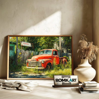 Truck Abandoned Automotive Oil Painting - image 6