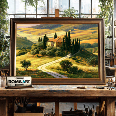 Tuscan Hill Countryside Oil Painting - image 2