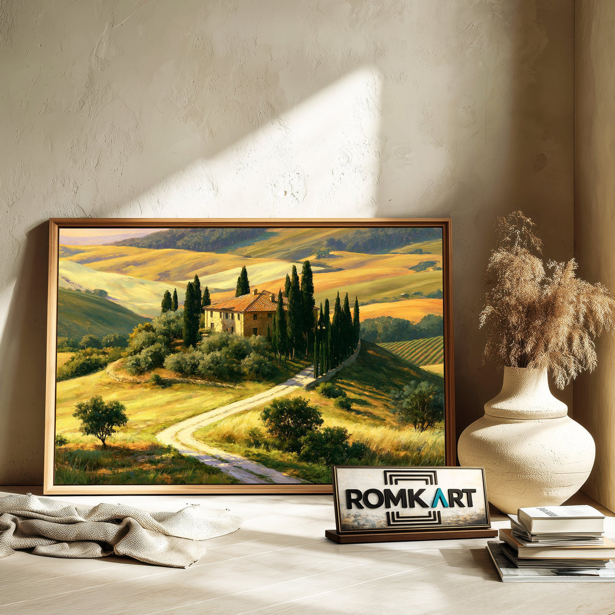Tuscan Hill Countryside Oil Painting - image 6