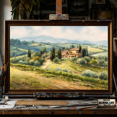 Tuscan Italian hand-painted oil painting on canvas