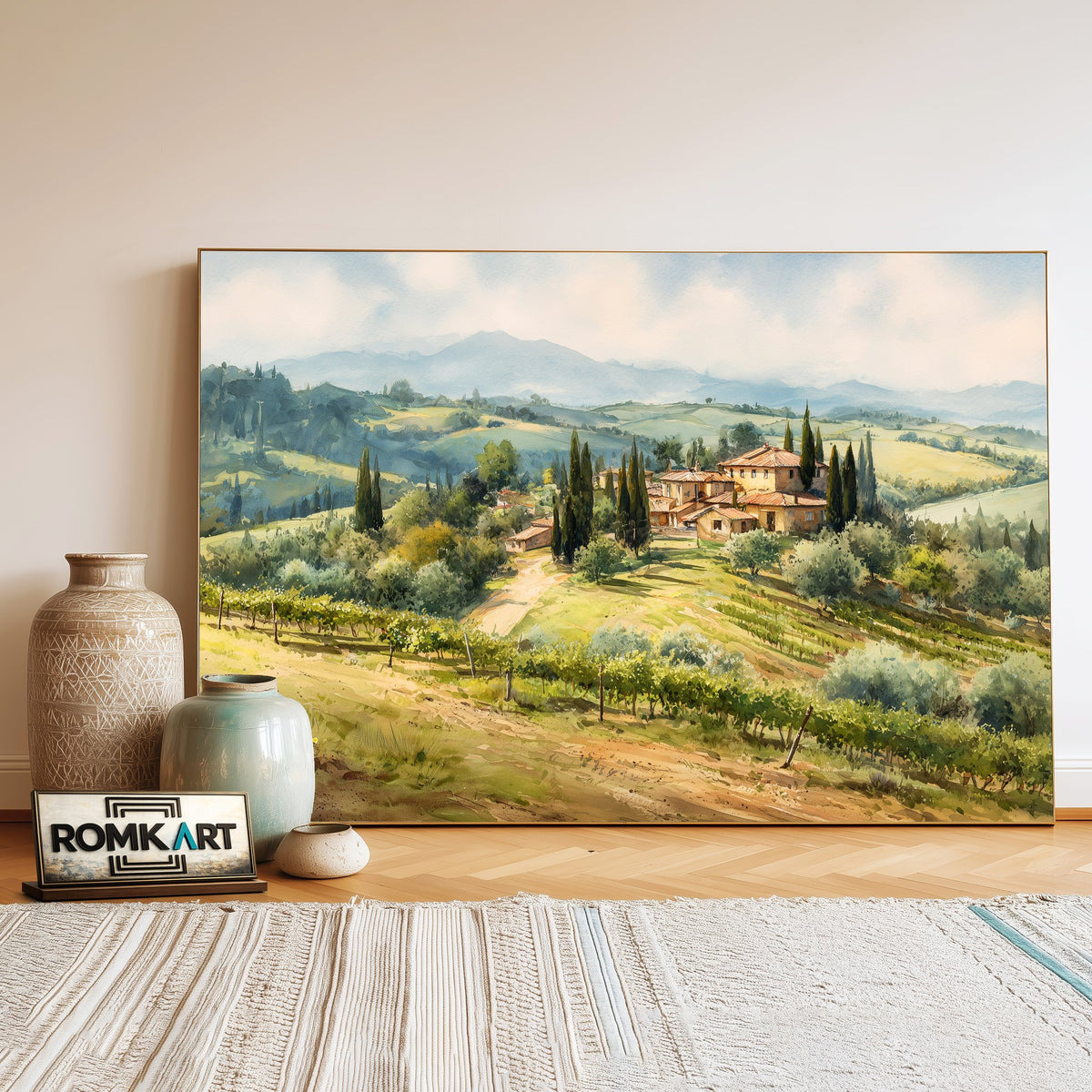 Tuscan Italian Countryside Oil Painting - image 3