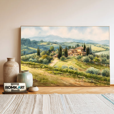 Tuscan Italian Countryside Oil Painting - image 3