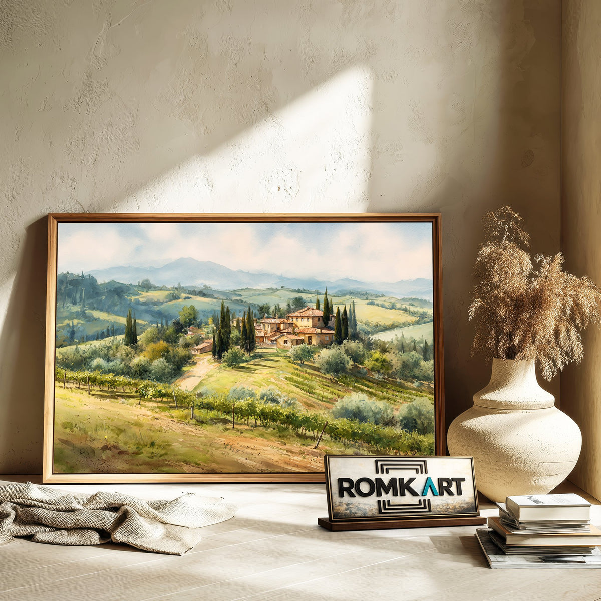 Tuscan Italian Countryside Oil Painting - image 6