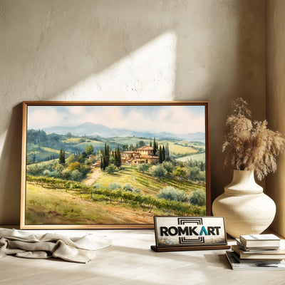 Tuscan Italian Countryside Oil Painting - image 6