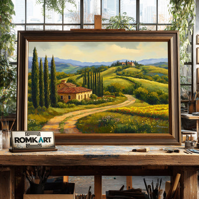 Tuscan landscape Countryside Oil Painting - image 2