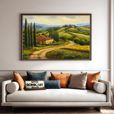 Tuscan landscape Countryside Oil Painting - image 4