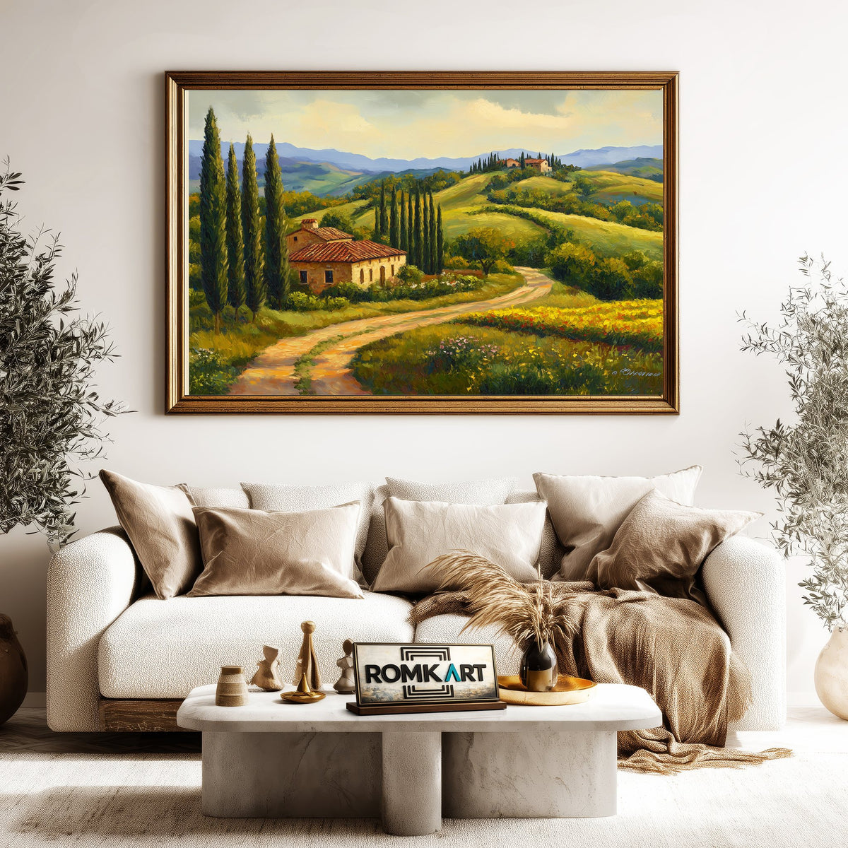 Tuscan landscape Countryside Oil Painting - image 5