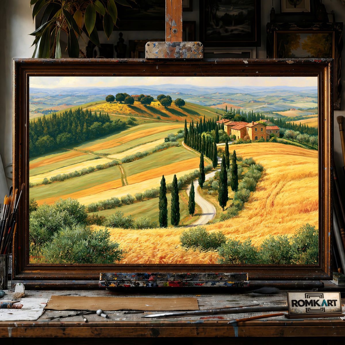 Tuscan hand-painted oil painting on canvas