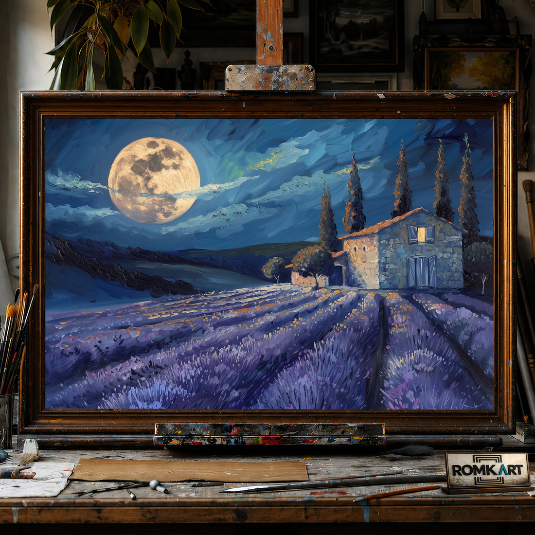 Tuscany Night Scene hand-painted oil painting on canvas