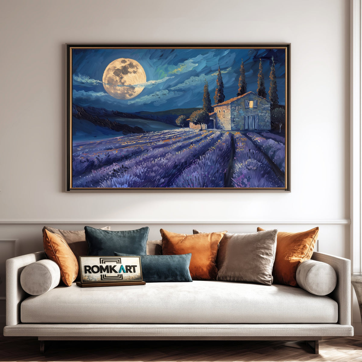 Tuscany Night Scene Countryside Oil Painting - image 4