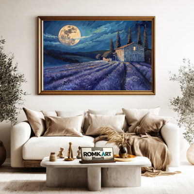 Tuscany Night Scene Countryside Oil Painting - image 5