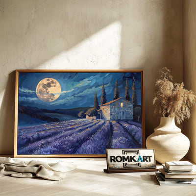 Tuscany Night Scene Countryside Oil Painting - image 6