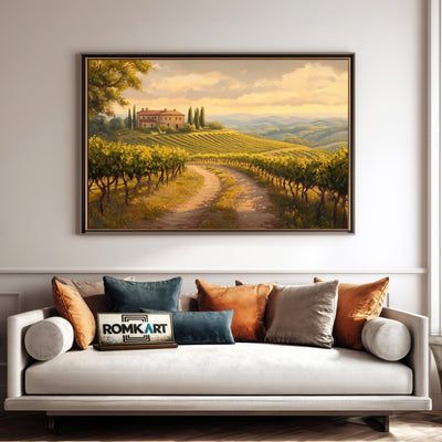 Tuscany Vineyard Landscape Countryside Oil Painting - image 4
