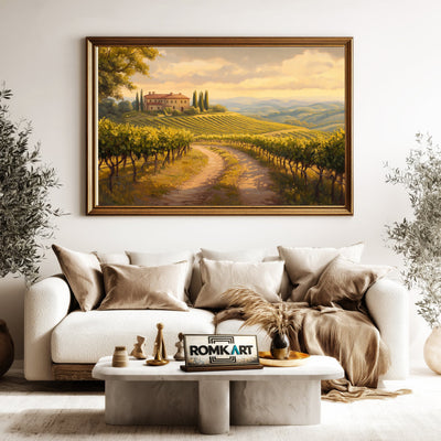 Tuscany Vineyard Landscape Countryside Oil Painting - image 5