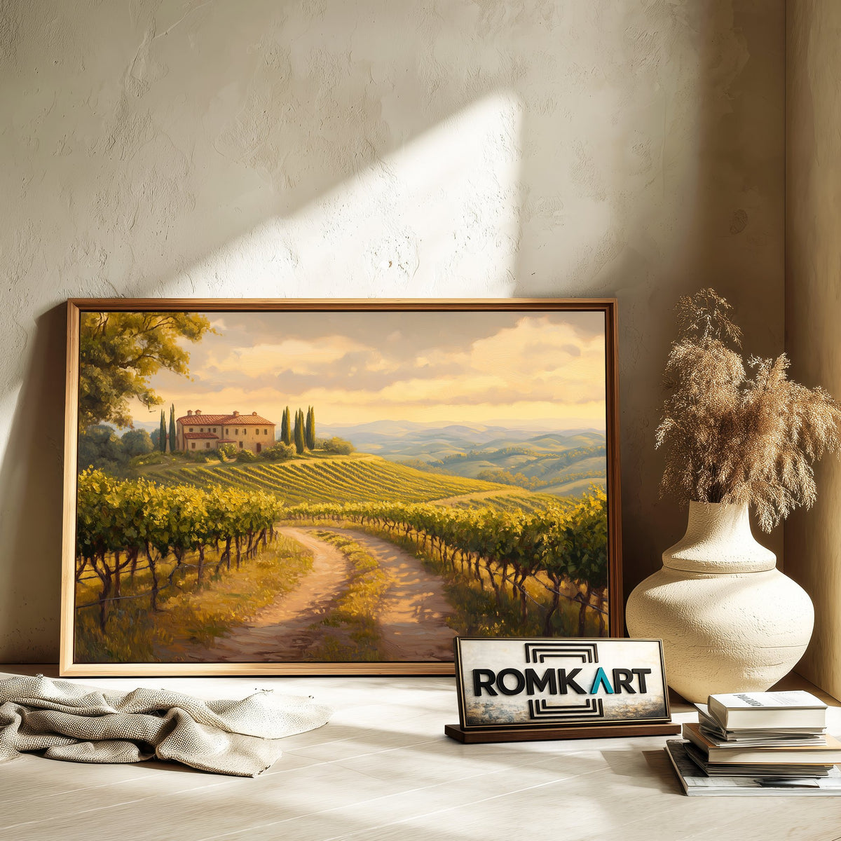 Tuscany Vineyard Landscape Countryside Oil Painting - image 6