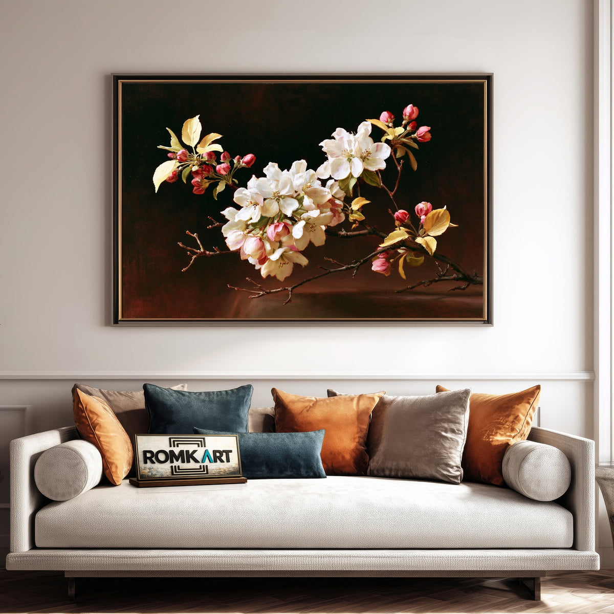 Twisting Apple Branch Oil Painting - image 4