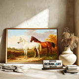 Two Horses In An English Countryside Landscape Oil Painting - image 6