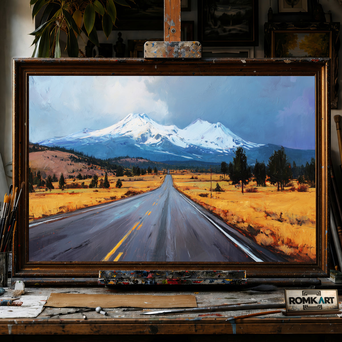 U.S. Route 97 hand-painted oil painting on canvas