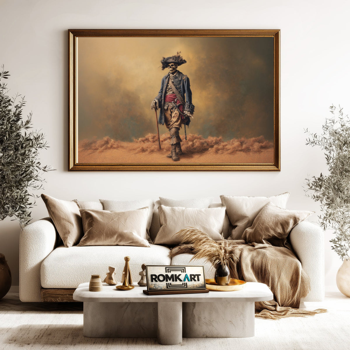 Undead Pirate Captain Skeleton Oil Painting - image 5