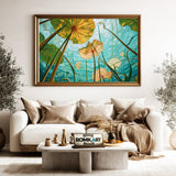 Underwater Lotus Leaves Floral Oil Painting - image 5