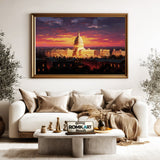 United States Capitol at Sunset Architectural Oil Painting - image 5