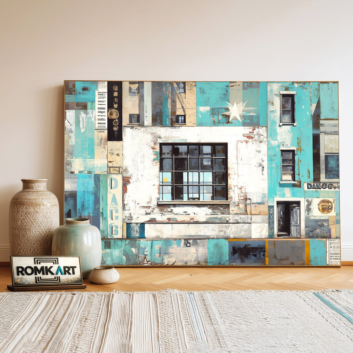 Urban Collage Oil Painting - image 3
