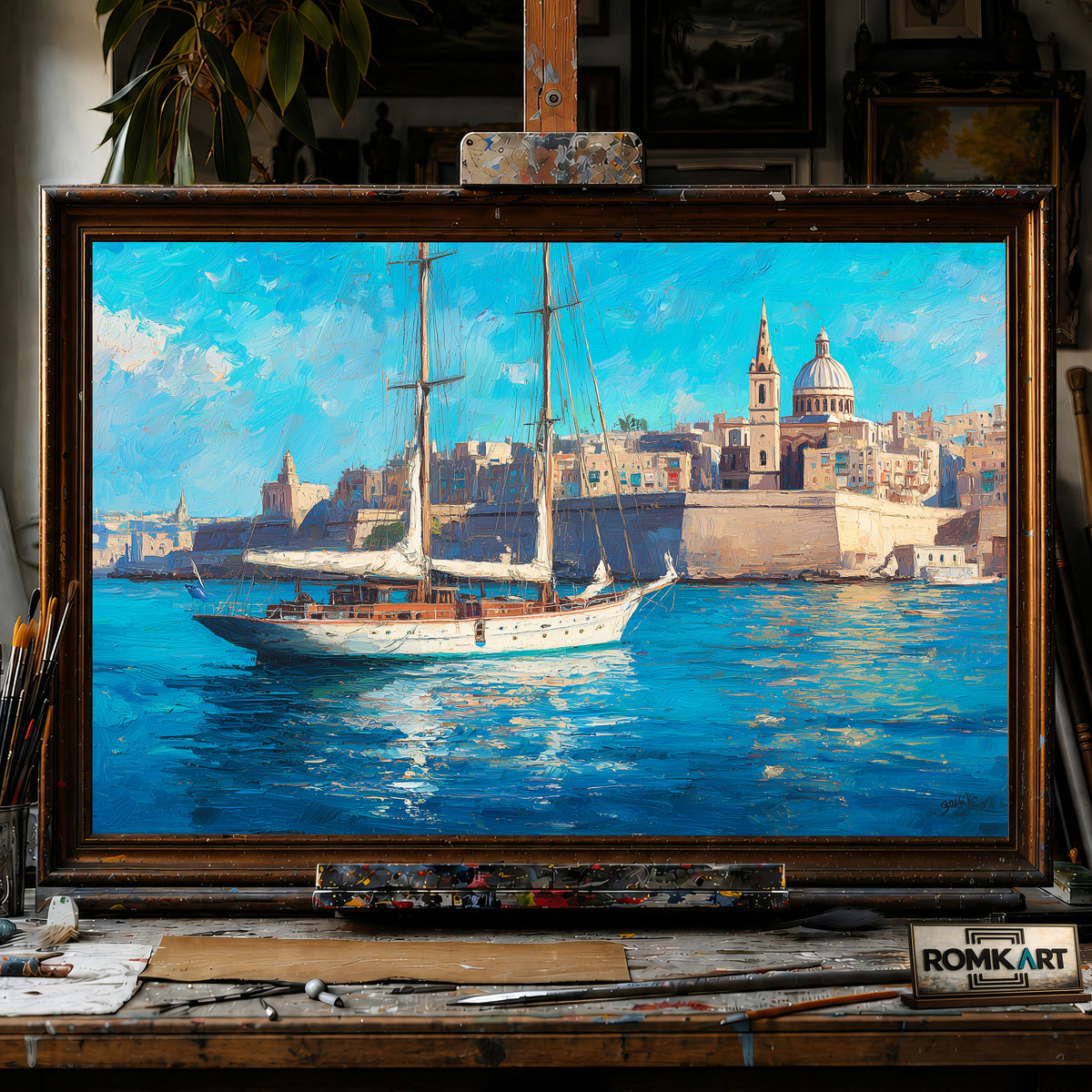 Valletta, Malta hand-painted oil painting on canvas