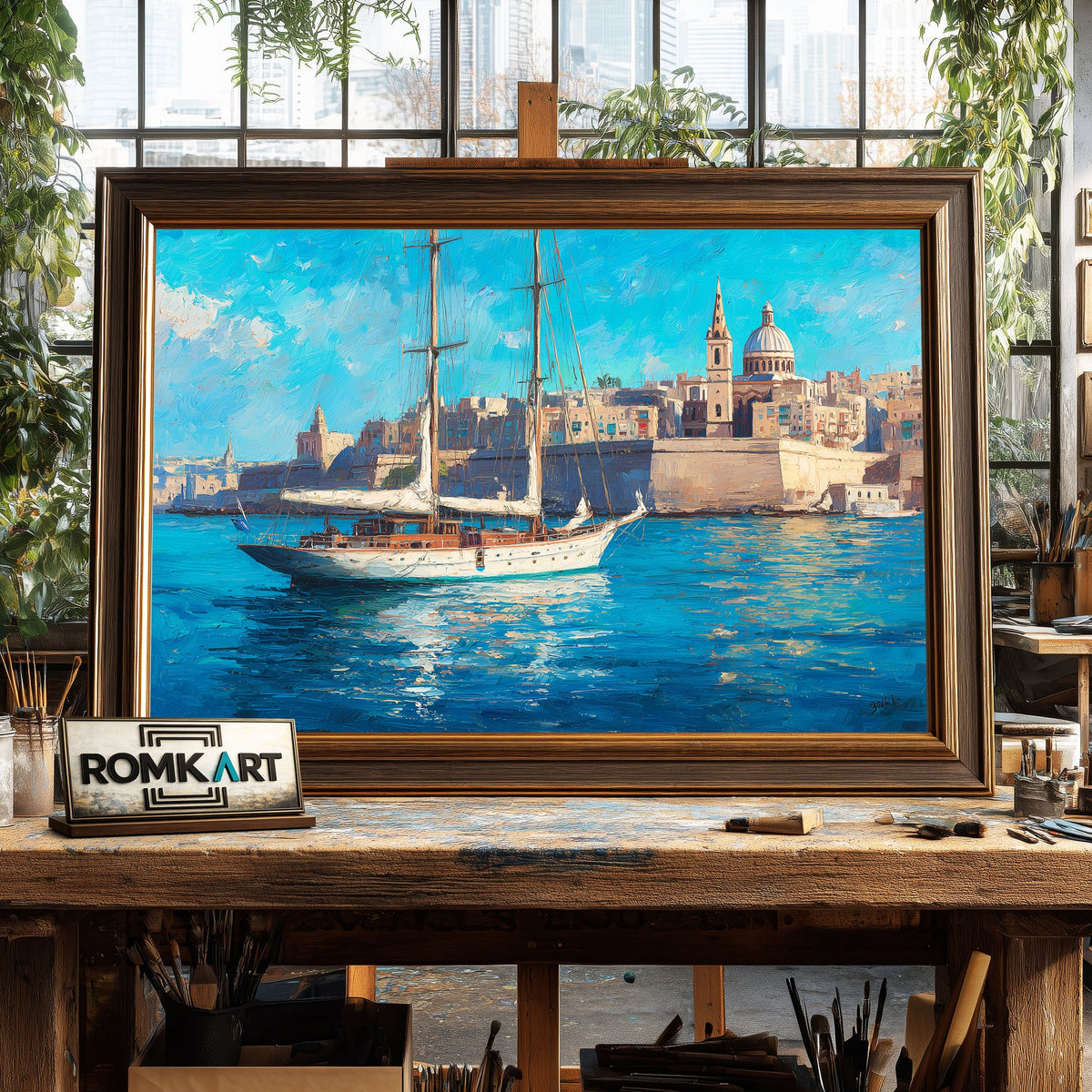 Valletta, Malta Cityscape Oil Painting - image 2