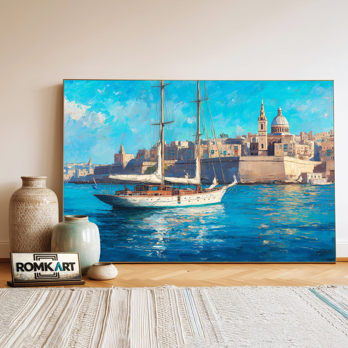 Valletta, Malta Cityscape Oil Painting - image 3