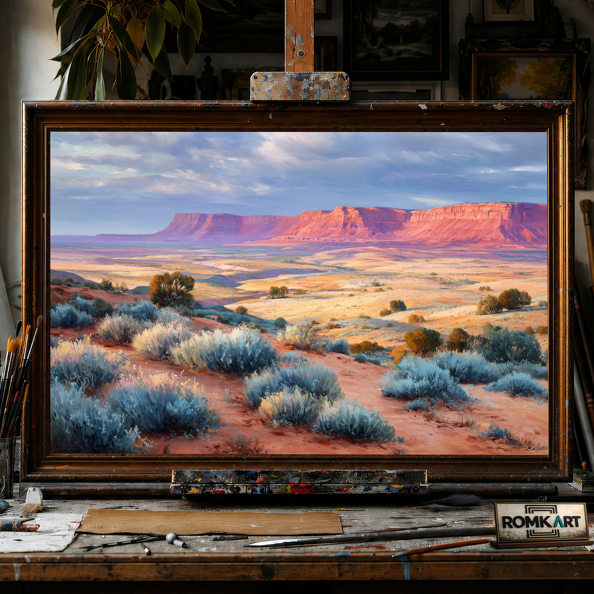 Vast Desert Mesa hand-painted oil painting on canvas