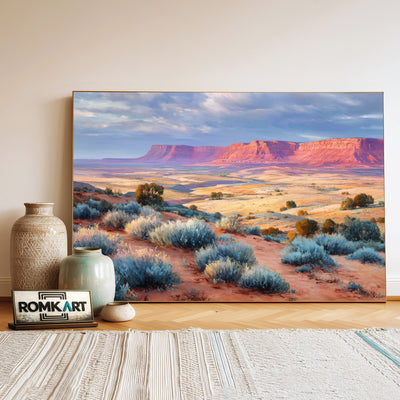 Vast Desert Mesa Landscape Oil Painting - image 3