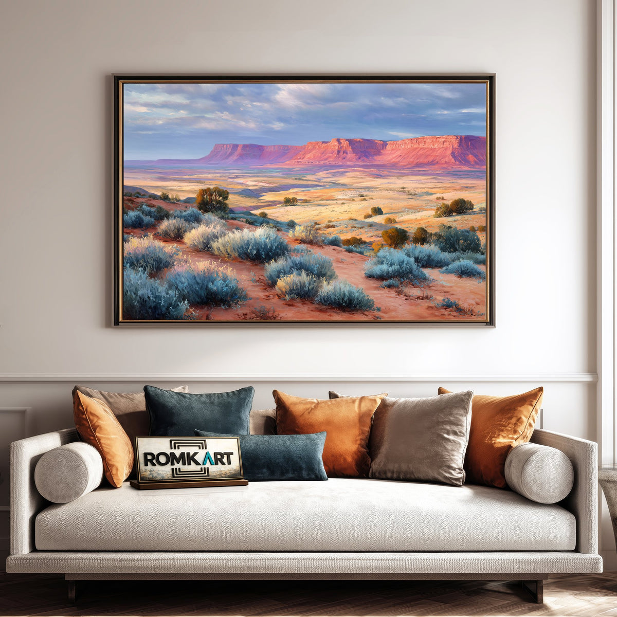 Vast Desert Mesa Landscape Oil Painting - image 4