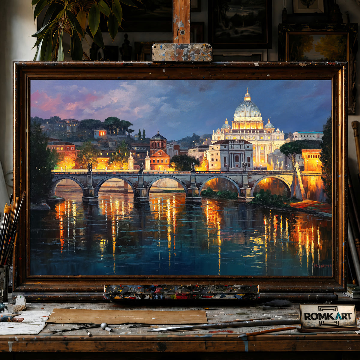 Vatican City at Twilight hand-painted oil painting on canvas