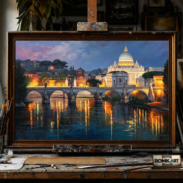 Vatican City at Twilight hand-painted oil painting on canvas