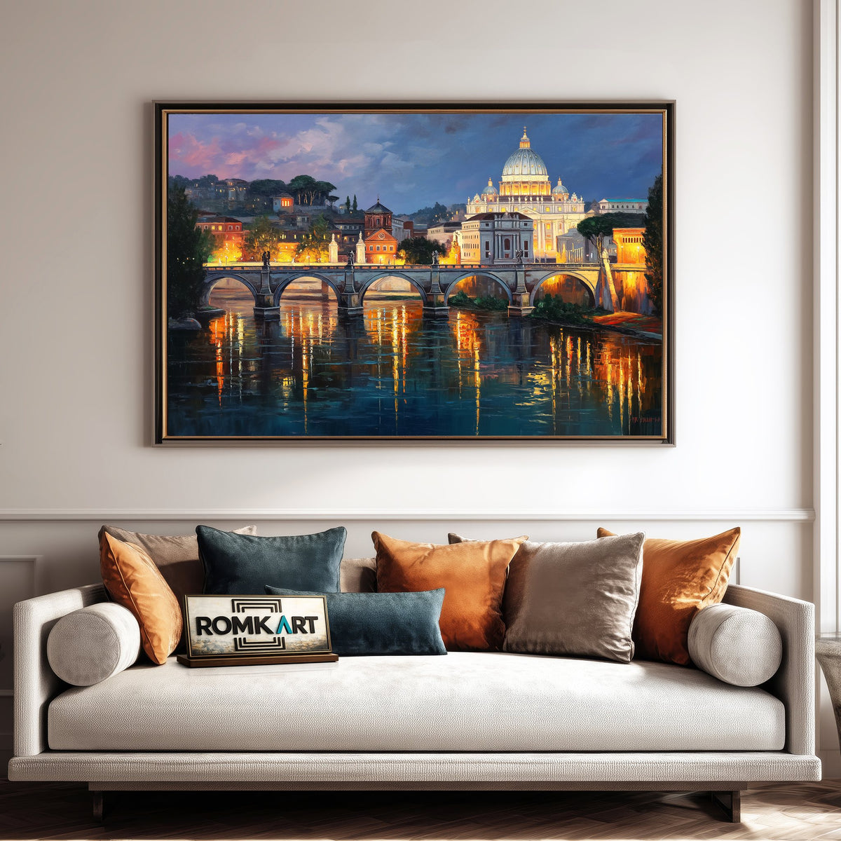 Vatican City at Twilight Architectural Oil Painting - image 4