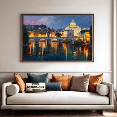 Vatican City at Twilight Architectural Oil Painting - image 4