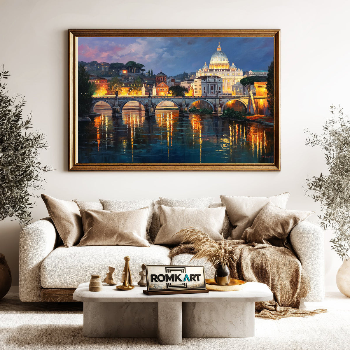 Vatican City at Twilight Architectural Oil Painting - image 5